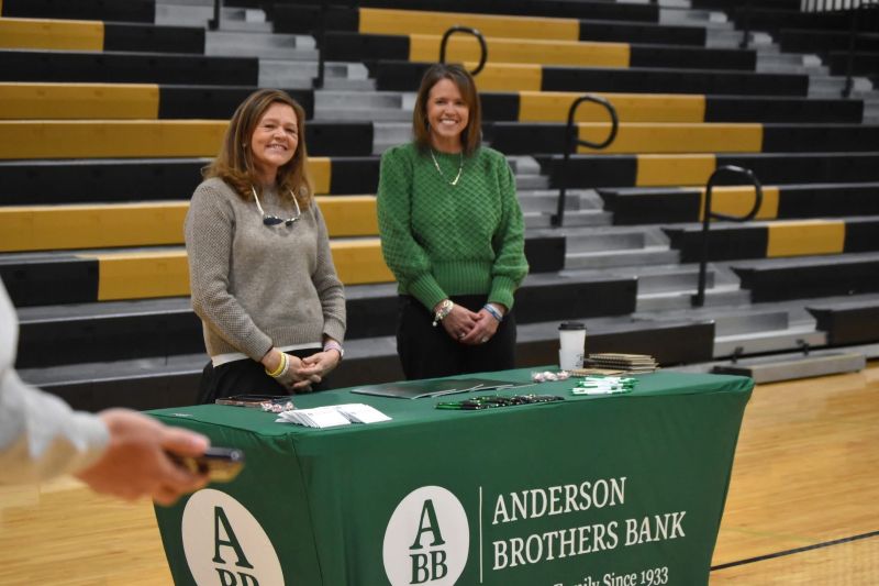 Maria and Erin at career day booth