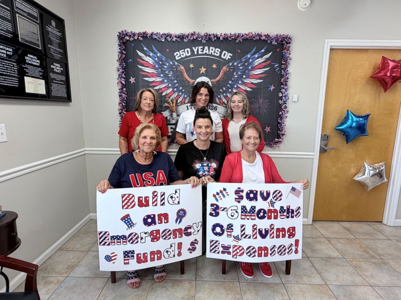 The Loris Main employees are sharing posters with financial tips for saving